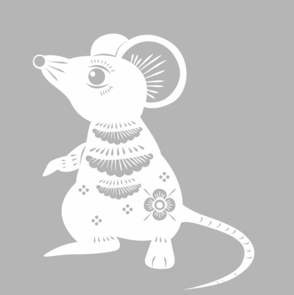 Трафарети миші (щура) для вирізання на новий рік 2020