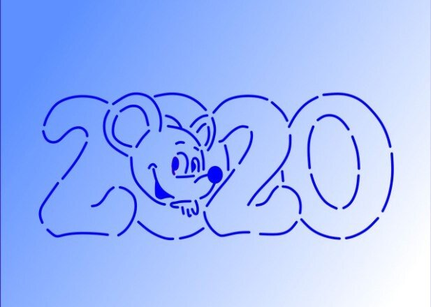 Трафарети миші (щура) для вирізання на новий рік 2020