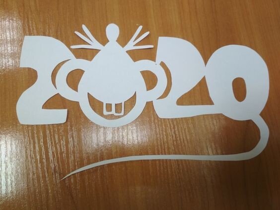Трафарети миші (щура) для вирізання на новий рік 2020