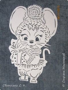 Трафарети миші (щура) для вирізання на новий рік 2020