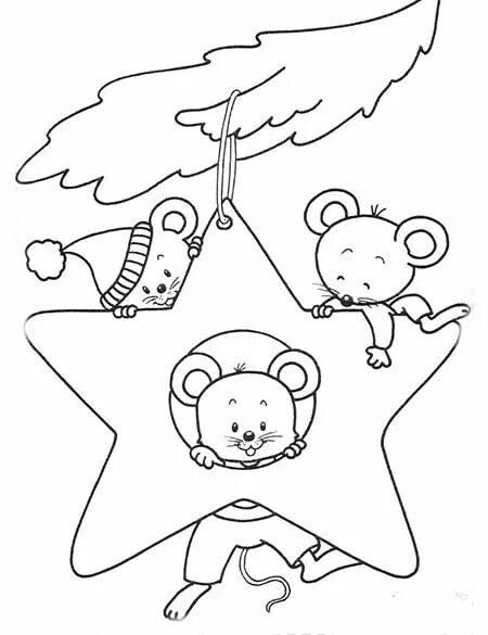 Трафарети миші (щура) для вирізання на новий рік 2020