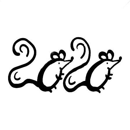 Трафарети миші (щура) для вирізання на новий рік 2020