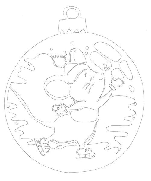 Трафарети миші (щура) для вирізання на новий рік 2020