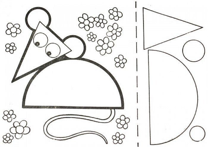 Трафарети миші (щура) для вирізання на новий рік 2020