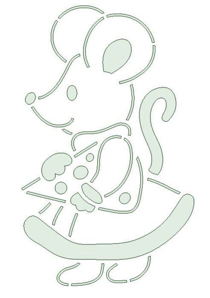 Трафарети миші (щура) для вирізання на новий рік 2020