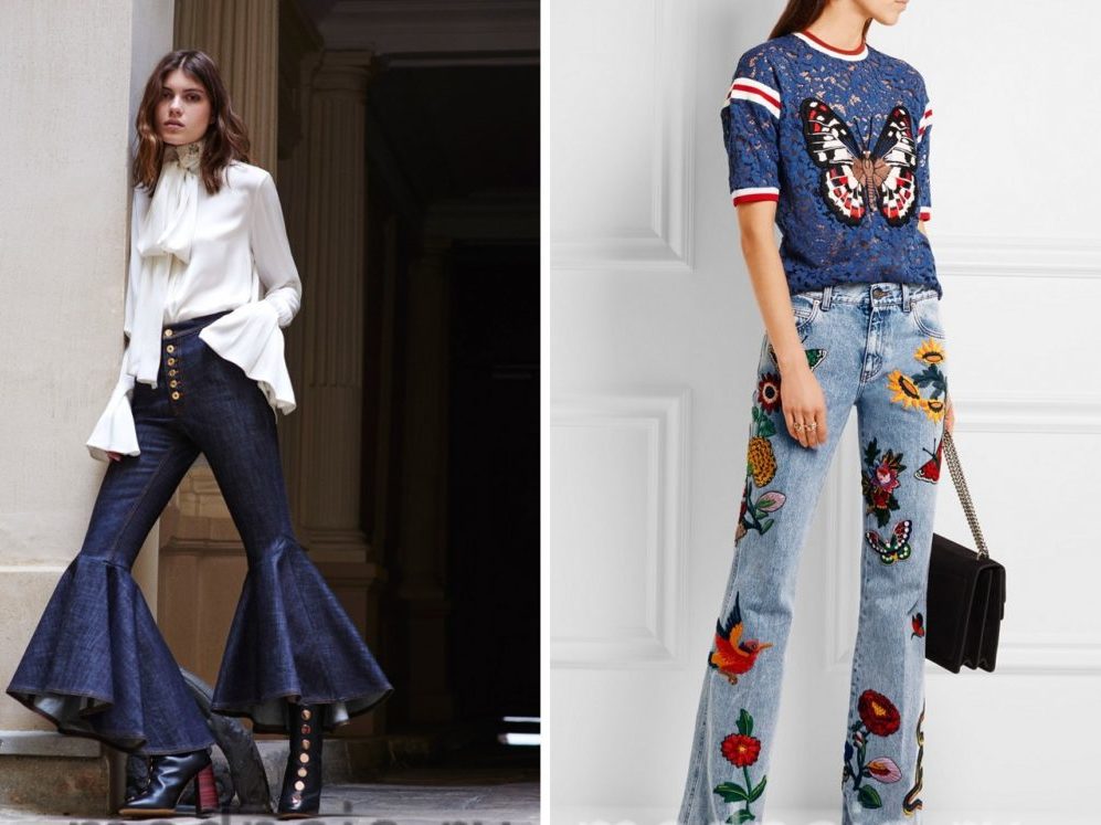 З чим носити джинси кльош (48 фото)