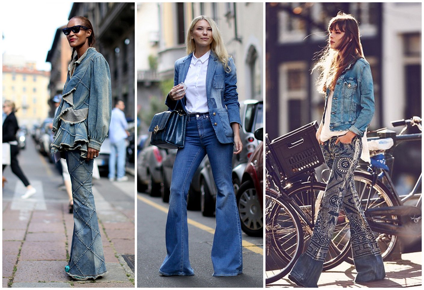 З чим носити джинси кльош (48 фото)