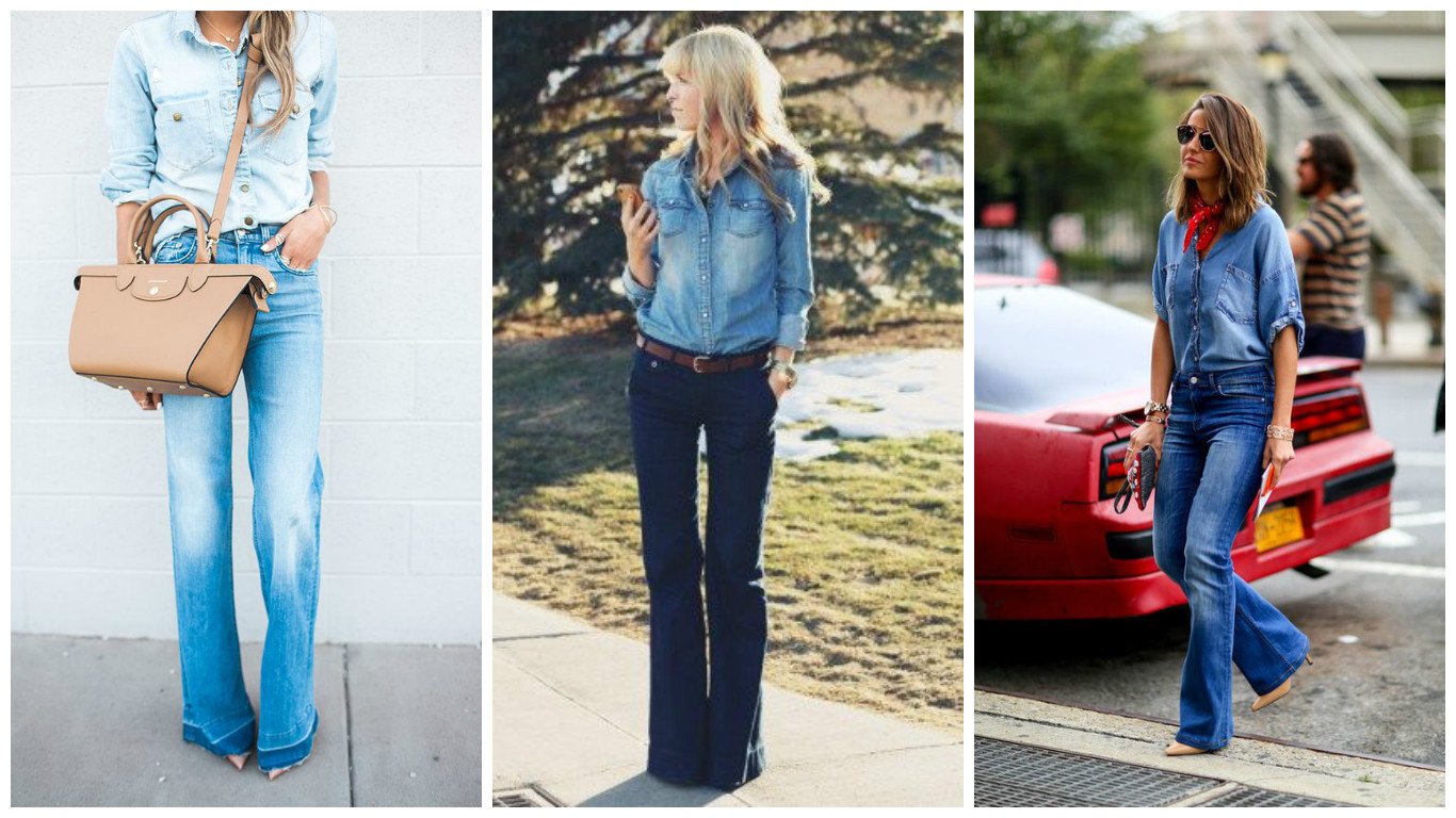 З чим носити джинси кльош (48 фото)