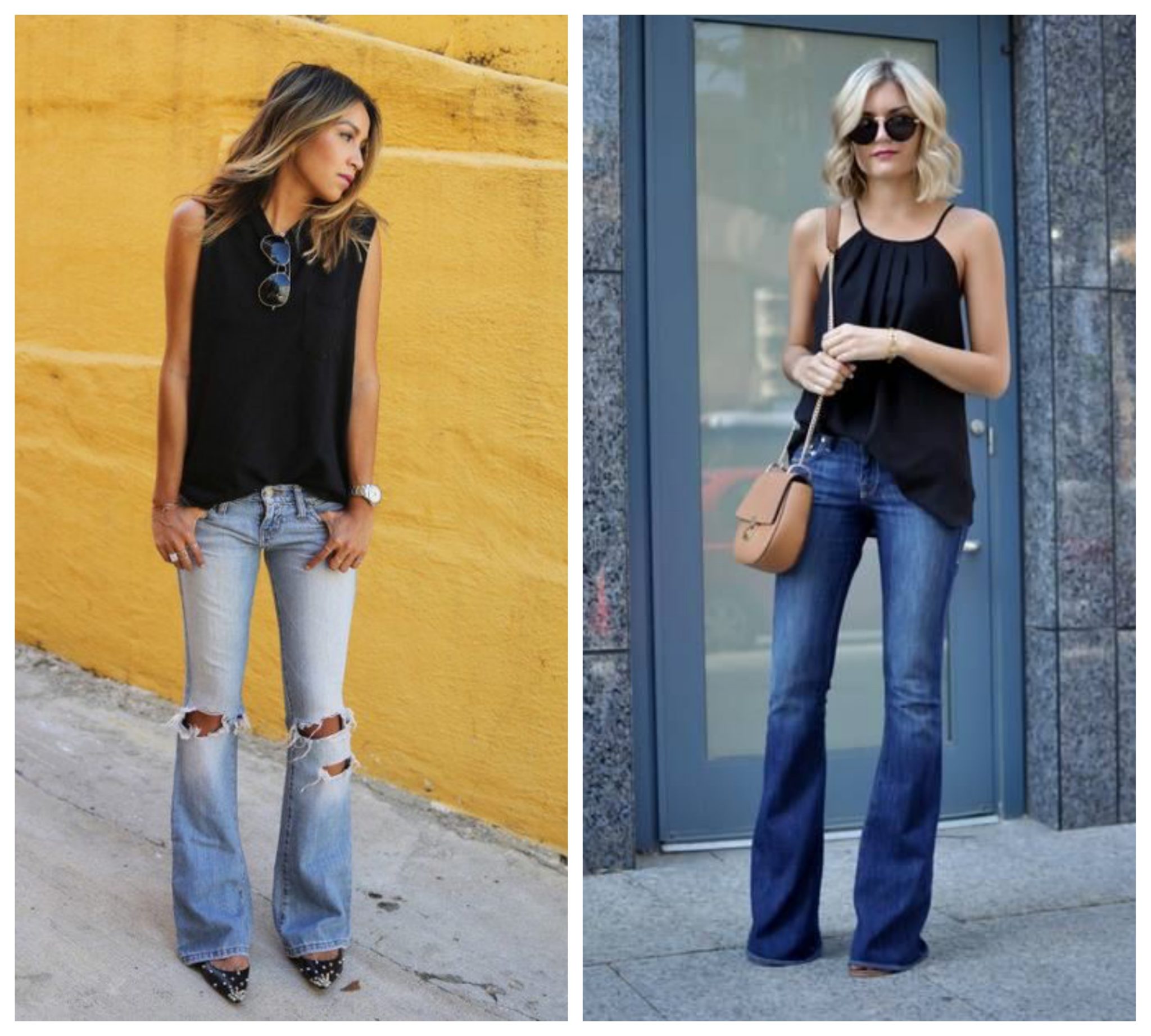 З чим носити джинси кльош (48 фото)