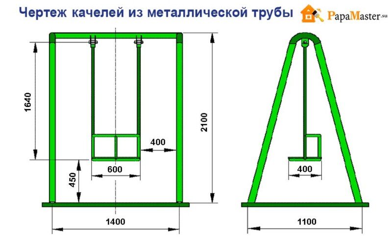 Дитячі гойдалки своїми руками + креслення і розміри Дитячі гойдалки своїми руками + креслення і розміри